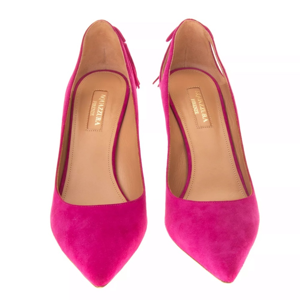 Aquazurra-Magenta Fuchsia Tassel Heel Pumps - Picture 3 of 8